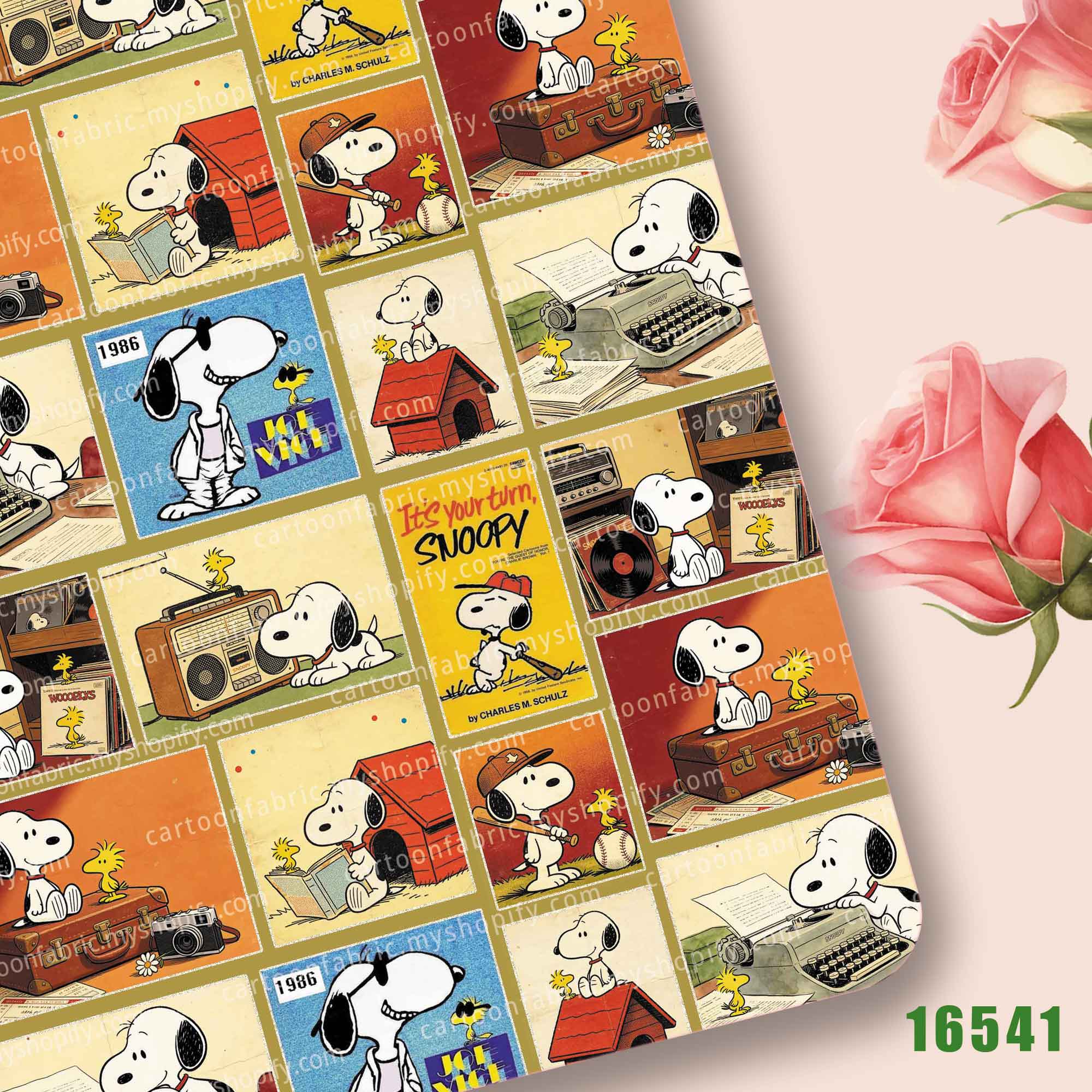 Sewing In Textile - TAKARA TOMY Snoopy Stof 140x50CM Cartoon