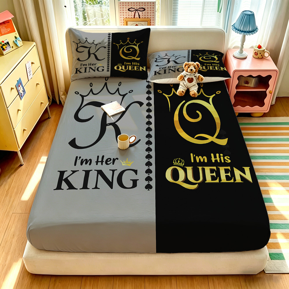 Fabric Softener Sheet - His Her King Queen Crown hoeslakenset